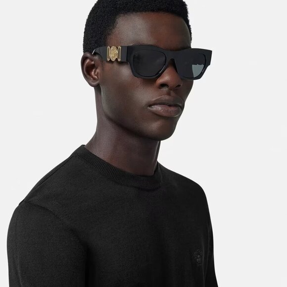 NEW Versace VE4479U GB1/87 Medusa Biggie Black Grey Square Unisex Sunglasses - Picture 7 of 7